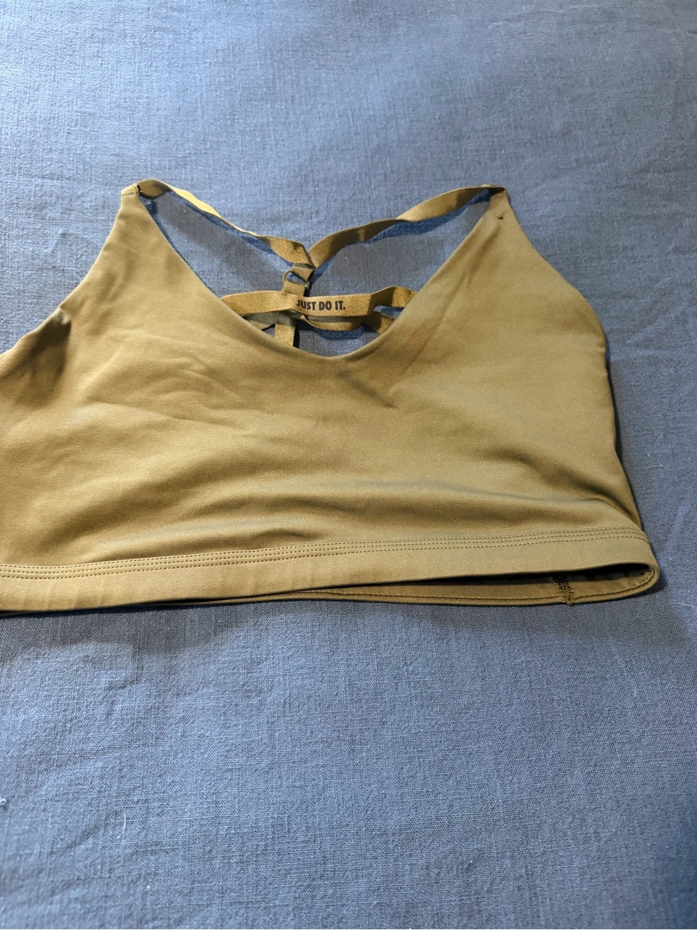 Nike Olive Sports Bra with Strappy Back